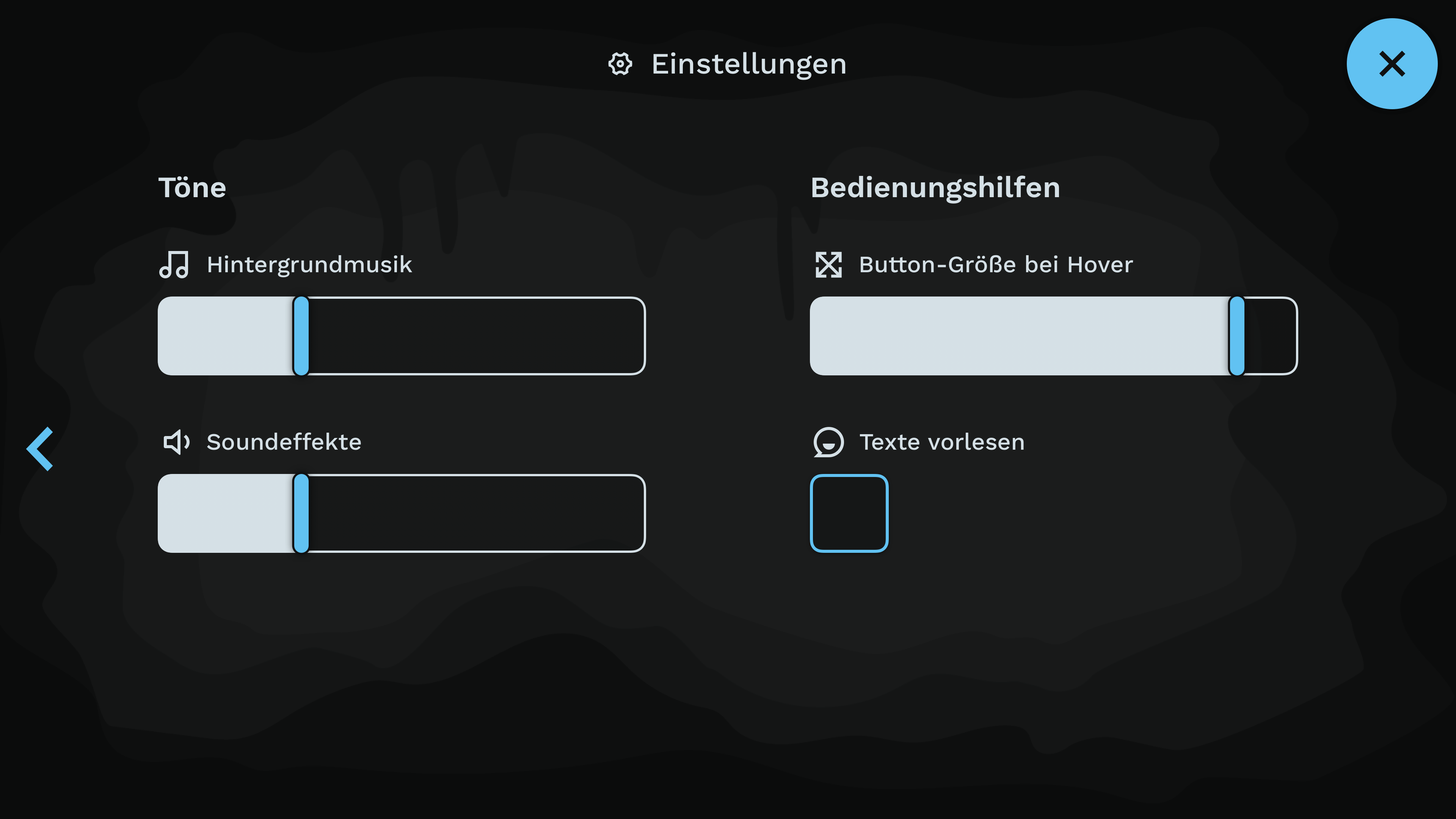 Einstellungen für Lautstärke und Buttons / Basic settings for volume and buttons